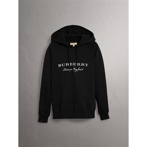 burberry embroidered hooded sweatshirt mens|burberry hoodie vintage.